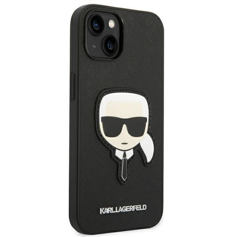 Гръб Karl Lagerfeld PU Saffiano Karl Head Case за iPhone 14 Plus - Черен